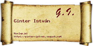 Ginter István névjegykártya