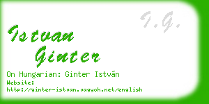 istvan ginter business card